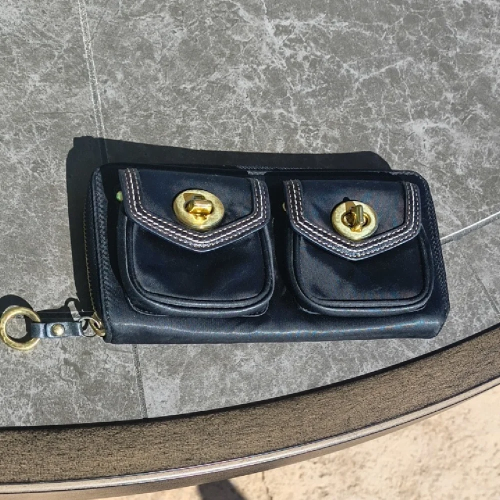 Coach Black Wallet with Gold Accents - Picture 1 of 3